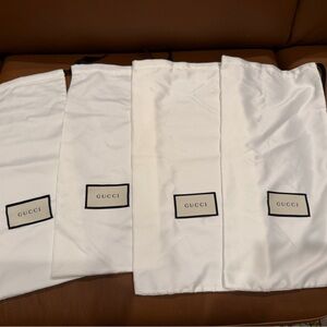 Lot (4) Authentic Gucci White Logo Dust Bags